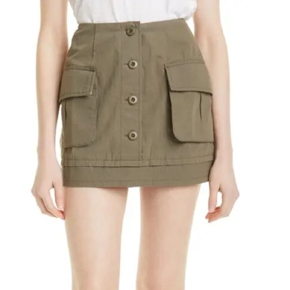 Nicole Miller army green cargo miniskirt